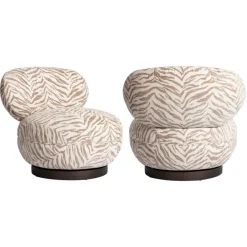 Richmond Interiors Lounge stoel Jace beige tijger draaibaar