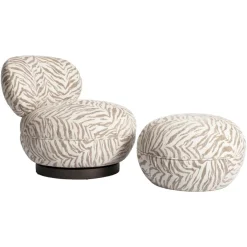 Richmond Interiors Lounge stoel Jace beige tijger draaibaar