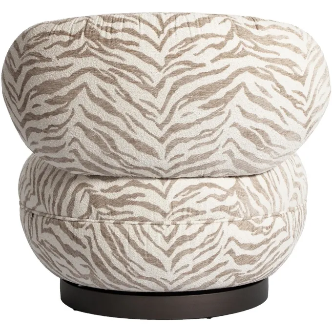 Richmond Interiors Lounge stoel Jace beige tijger draaibaar