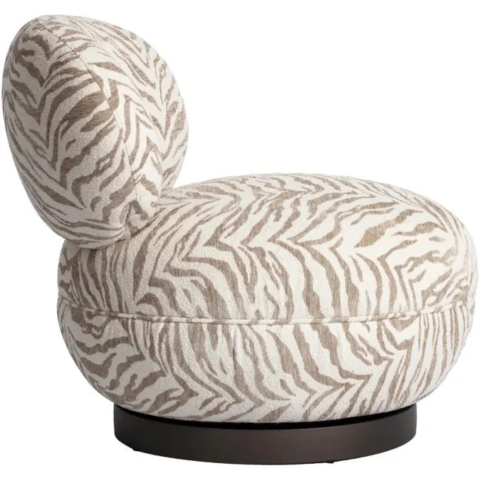 Richmond Interiors Lounge stoel Jace beige tijger draaibaar
