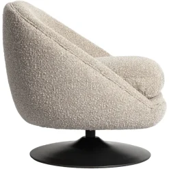 Richmond Interiors Lounge stoel Nodo naturel chunky draaibaar