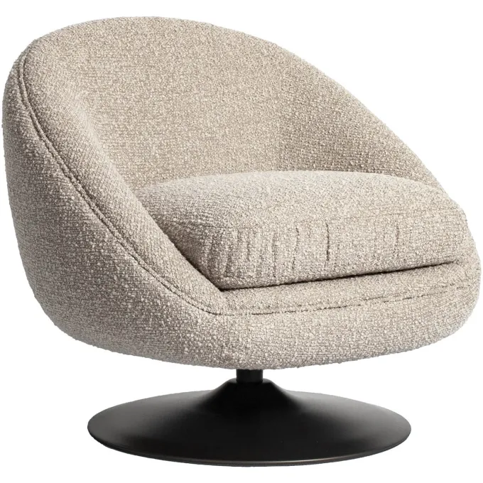 Richmond Interiors Lounge stoel Nodo naturel chunky draaibaar