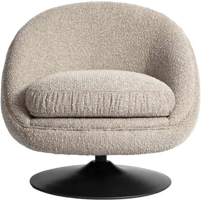 Richmond Interiors Lounge stoel Nodo naturel chunky draaibaar