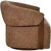 Richmond Interiors Lounge stoel Marina bruin blockweave draaistoel