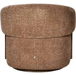 Richmond Interiors Lounge stoel Marina bruin blockweave draaistoel