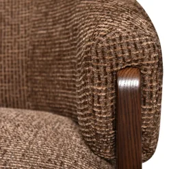 Richmond Interiors Lounge stoel Marina bruin blockweave draaistoel