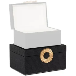 Richmond Interiors Opbergbox Amal groot zwart / goud