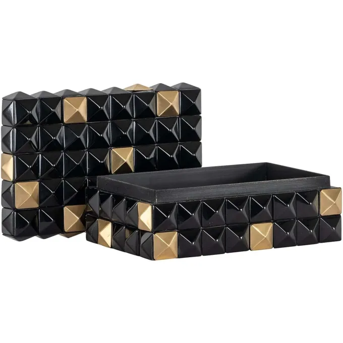 Richmond Interiors Opbergbox Velicia zwart / goud