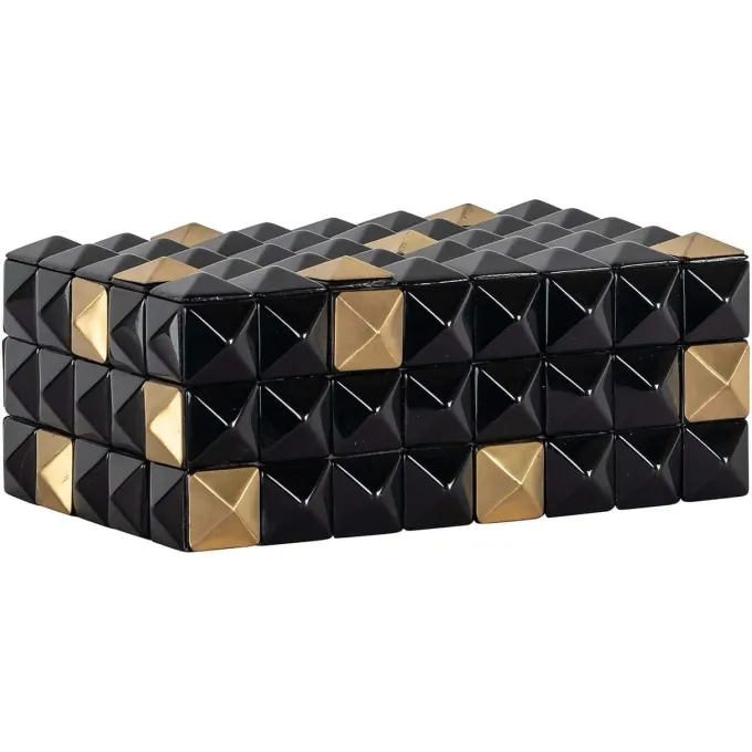 Richmond Interiors Opbergbox Velicia zwart / goud
