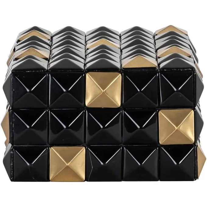 Richmond Interiors Opbergbox Velicia zwart / goud