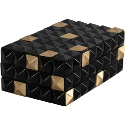 Richmond Interiors Opbergbox Velicia zwart / goud