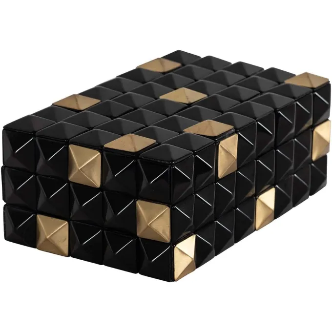 Richmond Interiors Opbergbox Velicia zwart / goud