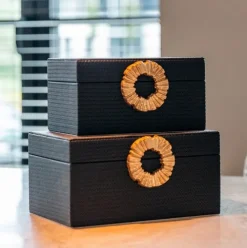 Richmond Interiors Opbergbox Amal klein zwart / goud