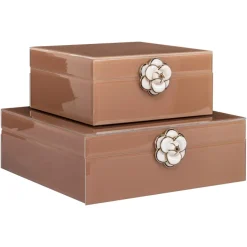 Richmond Interiors Opbergdoos Floral bruin groot