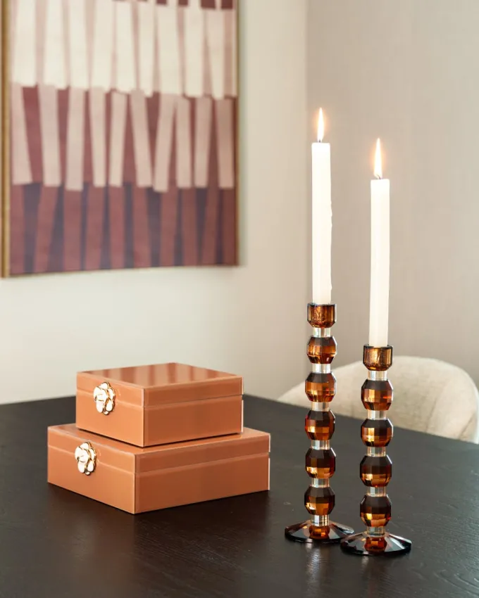 Richmond Interiors Opbergdoos Floral bruin groot