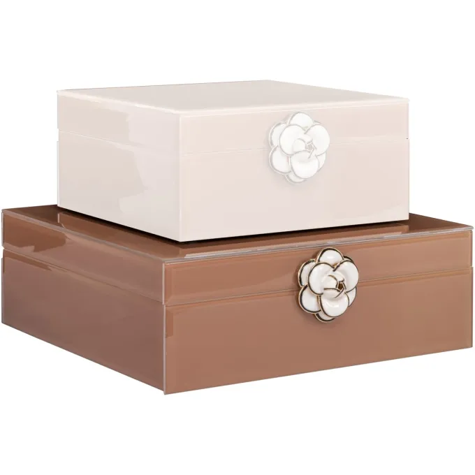 Richmond Interiors Opbergdoos Floral bruin groot