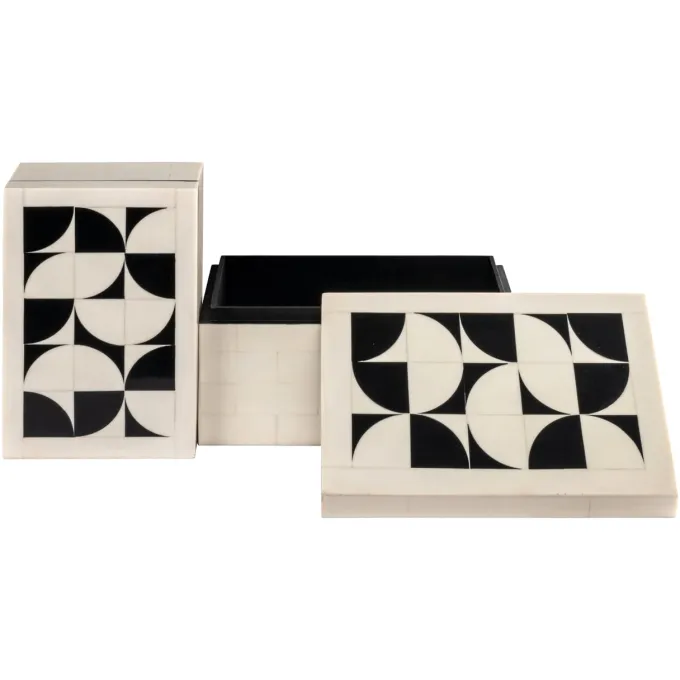 Richmond Interiors Opbergdoos Flake wit - Set van 2