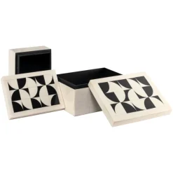 Richmond Interiors Opbergdoos Flake wit - Set van 2