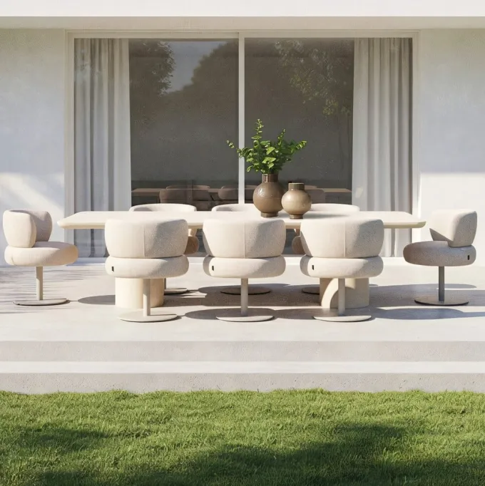 Richmond Interiors Outdoor eetkamerstoel Mason beige alpine swivel