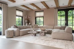 Richmond Interiors Poef & Voetenbank Lexie greige 45Ø