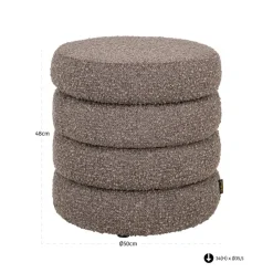 Richmond Interiors Poef & Voetenbank Adele bruin chunky