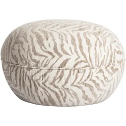 Richmond Interiors Poef & Voetenbank Jace beige tijger Ø 64 cm