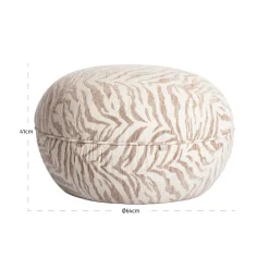 Richmond Interiors Poef & Voetenbank Jace beige tijger Ø 64 cm