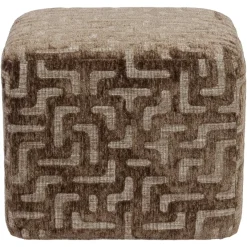 Richmond Interiors Poef & Voetenbank Ciela bruin labyrinth