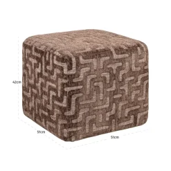 Richmond Interiors Poef & Voetenbank Ciela bruin labyrinth