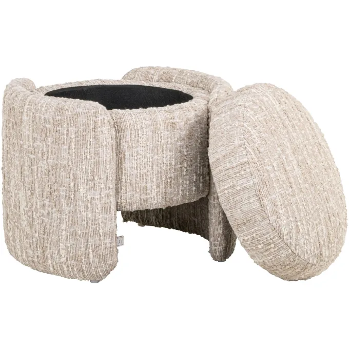 Richmond Interiors Poef & Voetenbank Cupid beige angora met opbergruimte