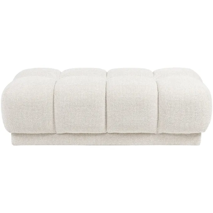 Richmond Interiors Poef & Voetenbank Noah beige blockweave