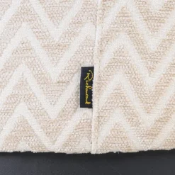 Richmond Interiors Poef & Voetenbank Lexie beige chevron 70Ø