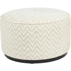 Richmond Interiors Poef & Voetenbank Lexie beige chevron 70Ø