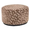 Richmond Interiors Poef & Voetenbank Lexie bruin labyrinth 70Ø