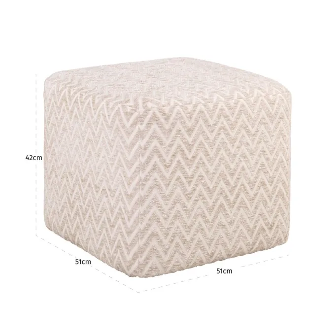 Richmond Interiors Poef & Voetenbank Ciela beige chevron