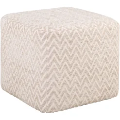 Richmond Interiors Poef & Voetenbank Ciela beige chevron