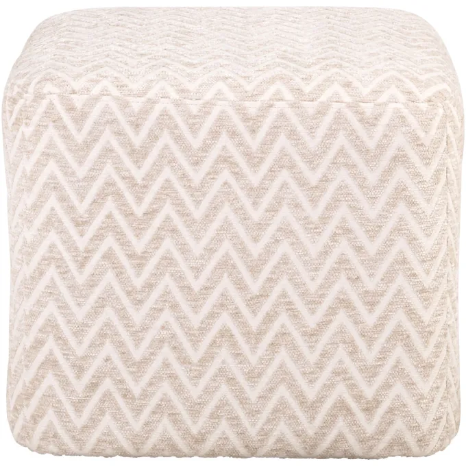 Richmond Interiors Poef & Voetenbank Ciela beige chevron