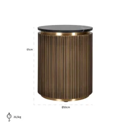 Richmond Interiors Richmond Interiors Bijzettafel Ironville 50Ø - Goud met Marmer