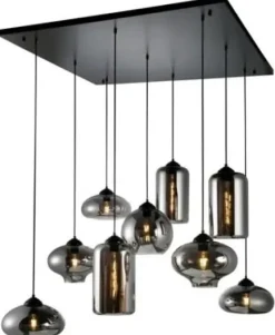 Richmond Interiors Richmond Interiors Hanglamp Axelle Zwart - 9 Lichtpunten