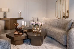 Richmond Interiors Salontafel Hexa set van 3 geborsteld Goud