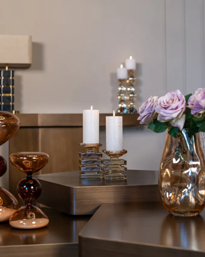 Richmond Interiors Salontafel Hexa set van 3 geborsteld Goud