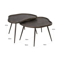 Richmond Interiors Salontafel Bean Brunzae - Set van 2