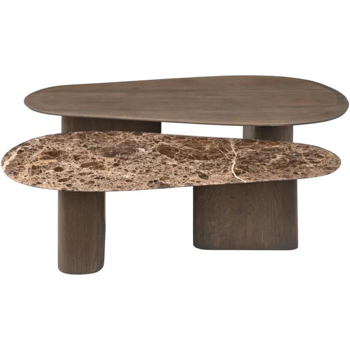 Richmond Interiors Salontafel Castello Smoked charchoal - Set van 2