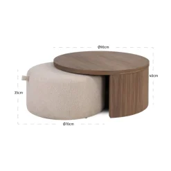 Richmond Interiors Salontafel Windsor walnoot lodge desert