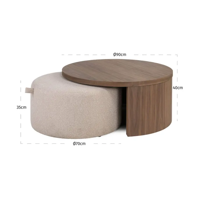 Richmond Interiors Salontafel Windsor walnoot lodge desert