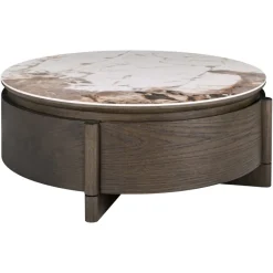 Richmond Interiors Salontafel Langford bruin 90Ø 1 lade