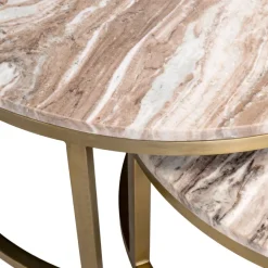 Richmond Interiors Salontafel Bottega Blush beige - Set van 2