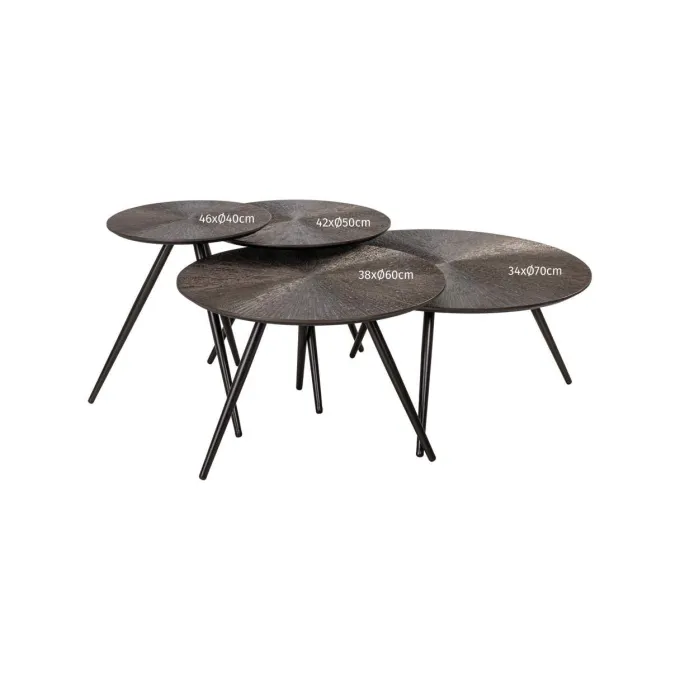 Richmond Interiors Salontafel Quadra Brunzae - Set van 4