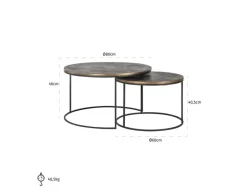 Richmond Interiors Salontafel Tulum set van 2