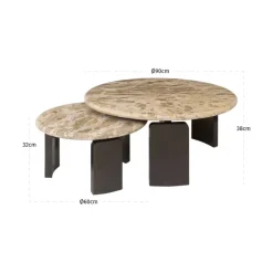 Richmond Interiors Salontafel Bayonne brons - Set van 2